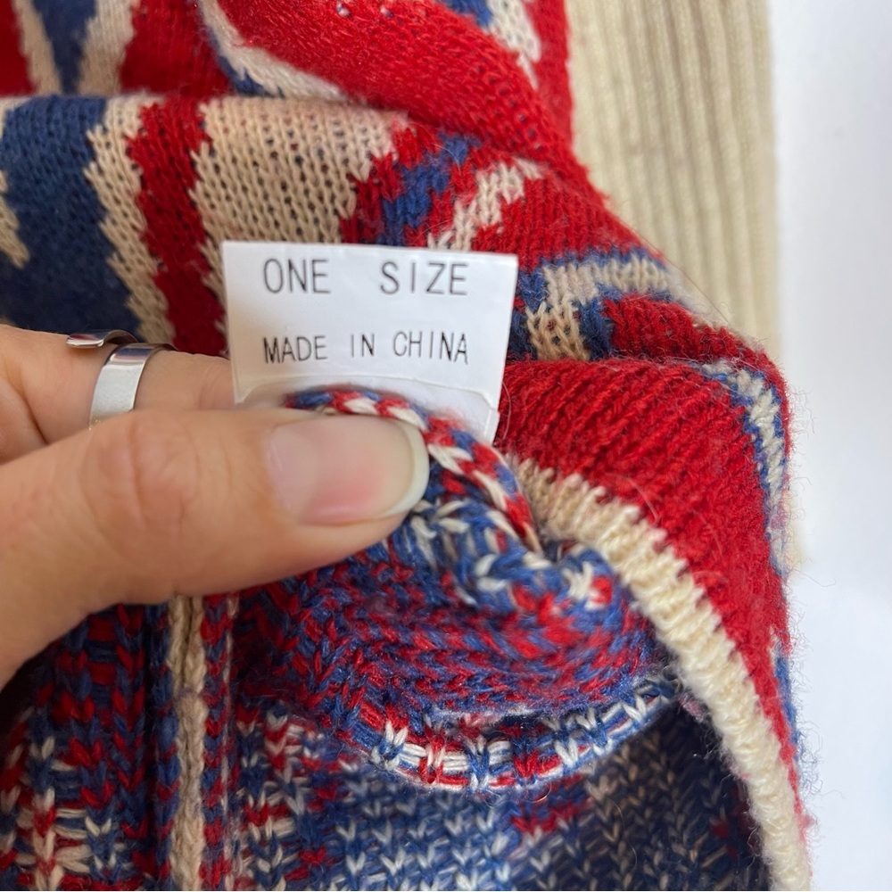 Love Spray Multicolor Oversized Knit V-neck Sweater - Picture 4 of 7